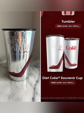 The Devil Wears Prada 2 Silver and Red Souvenir Tumbler by Diet Coke